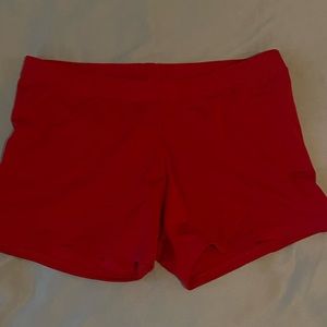 Red athletic, stretch is comfort shorts, size small, good condition